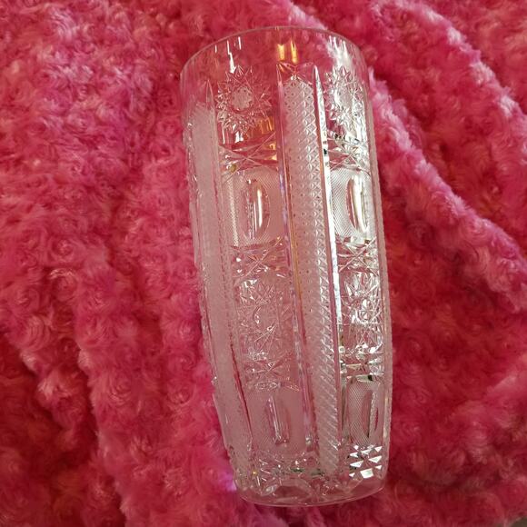 Vintage Bohemian crystal vase from Czech Republic Queen Lace - Picture 12 of 16